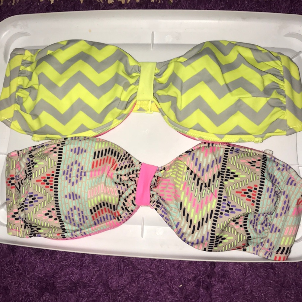 Two Victoria’s Secret PINK bikini tops